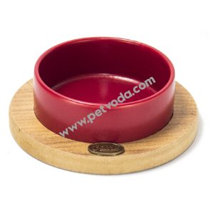 Ozark Oval "Seramik" Mama ve Su Kabı "Kırmızı"