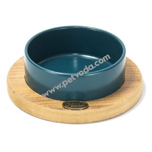 Ozark Oval "Seramik" Mama ve Su Kabı "Petrol Mavisi"